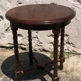 Dark turned wood side table