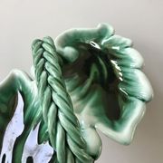 présentoir en céramique / barbotine modèle feuille années 60-70