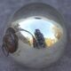 Boule de sorcière antique 7 cm 1800s couleur argent