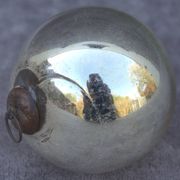 Boule de sorcière antique 7 cm 1800s couleur argent