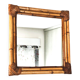 Woven bamboo mirror in natural tone