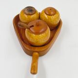 Pepper and salt and ceramic condiment set by Jie Gantofta