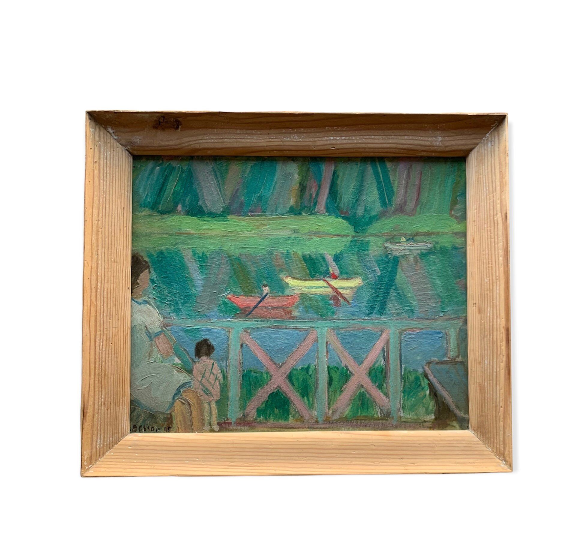 View of the terrace oil on panel