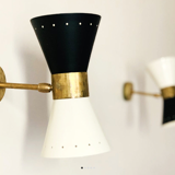 Pair wall lamps diabolo white & black