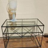 Console fer forgé et verre