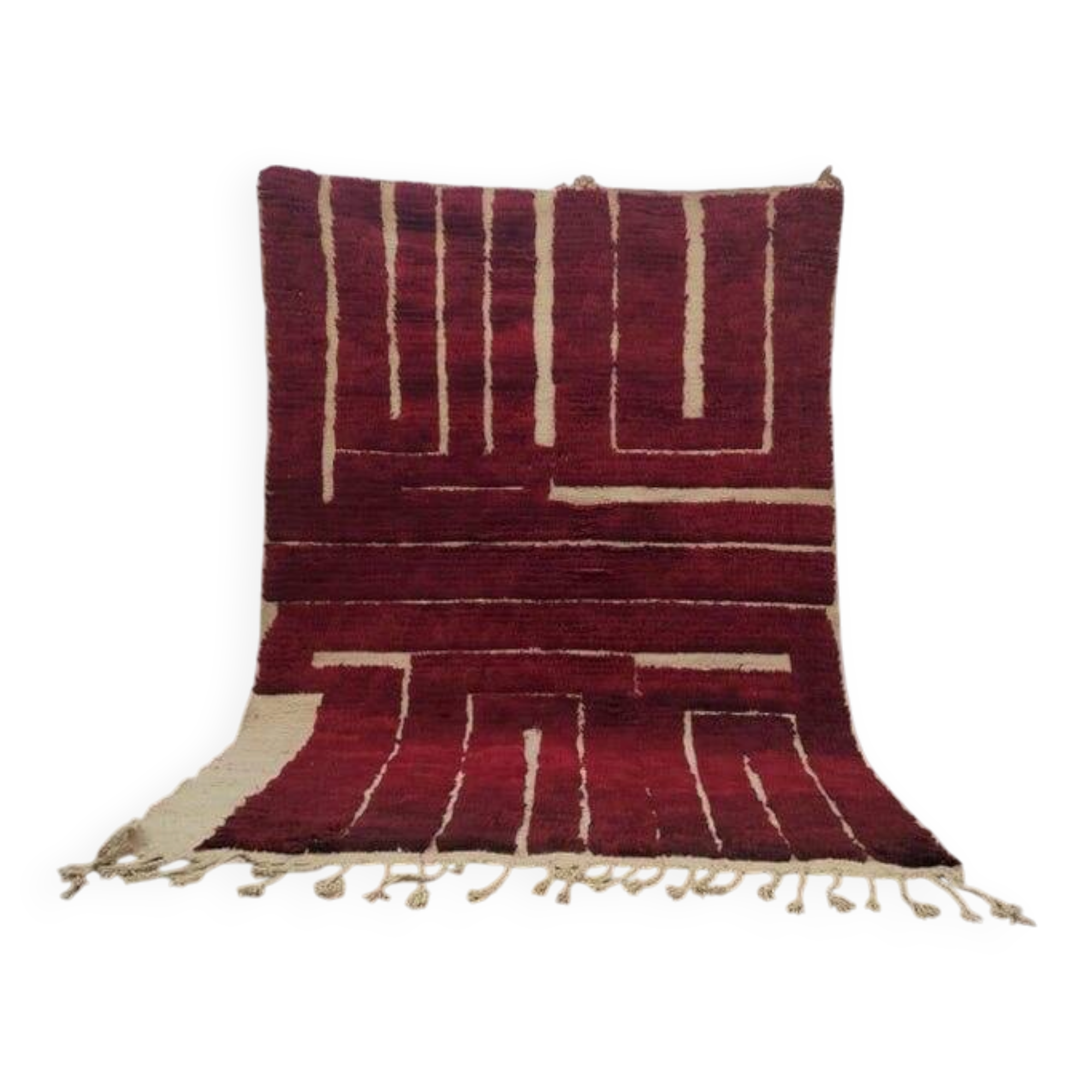 Traditional handwoven Beni Ourain Berber rug 2/3 m