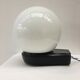Vintage wall lamp black plastic base and opaline globe