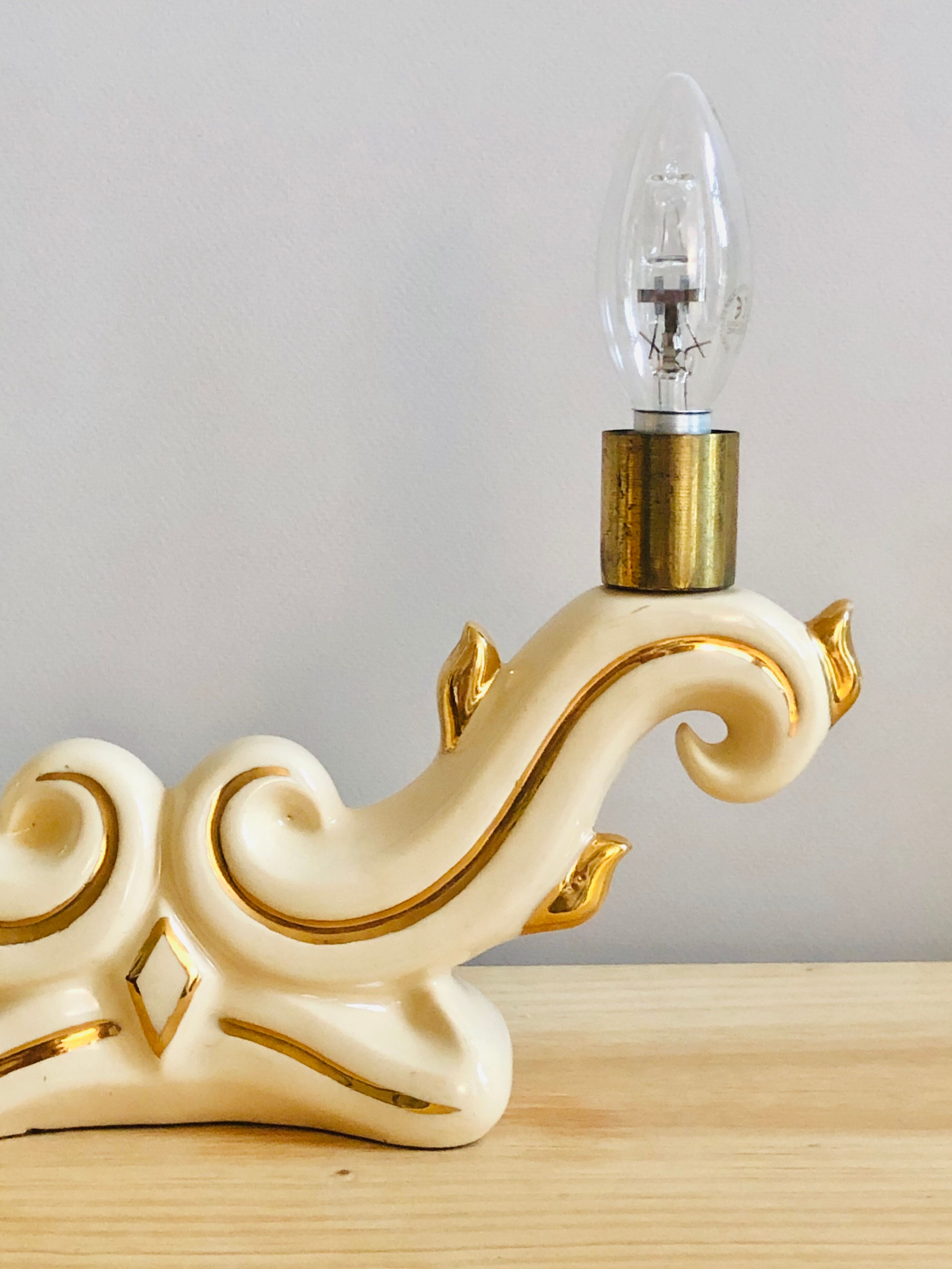 Ceramic candlestick lamp
