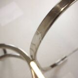 Midcentury Chrome and Glass Dining Table, Italy 1970s