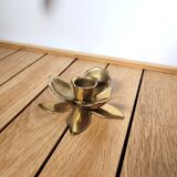 Vintage brass flower candle holder