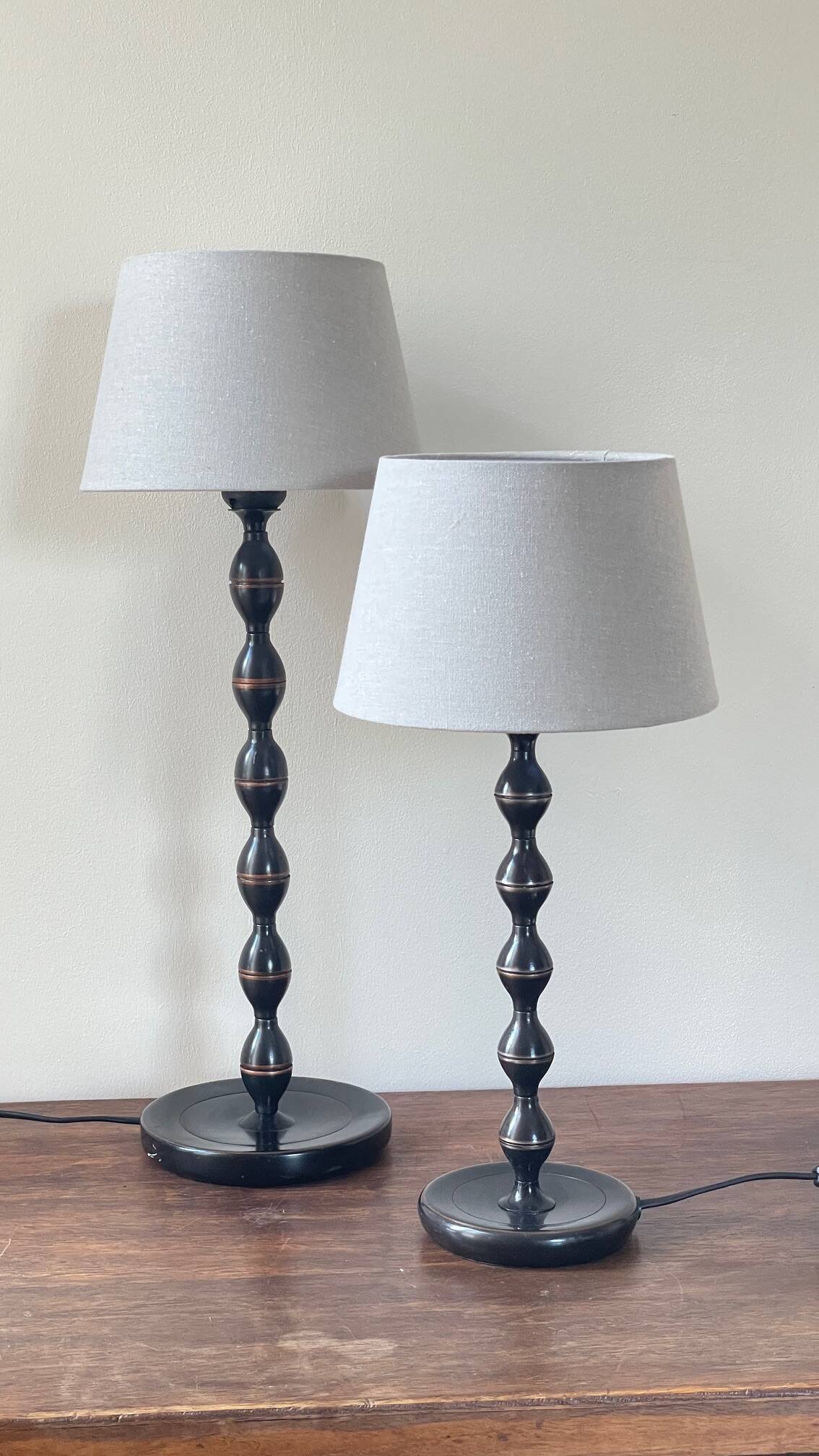 Paire lampes bobines ikea vintage