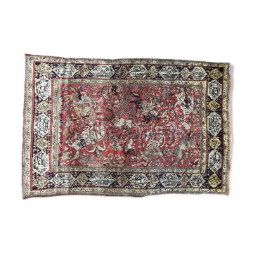 Vintage Persian Ghoum 108 X 164 CM hand made silk carpets