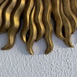 Miroir vintage 1960 soleil oeil de sorcière or bombé - 48 cm