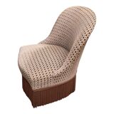 Fauteuil crapaud vintage en velours chocolat