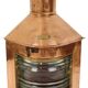 Large Vintage Ship's Lamp Red Copper Fresnel Lens 49cm