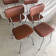 4 chairs in brown skaï and metal vintage year 60
