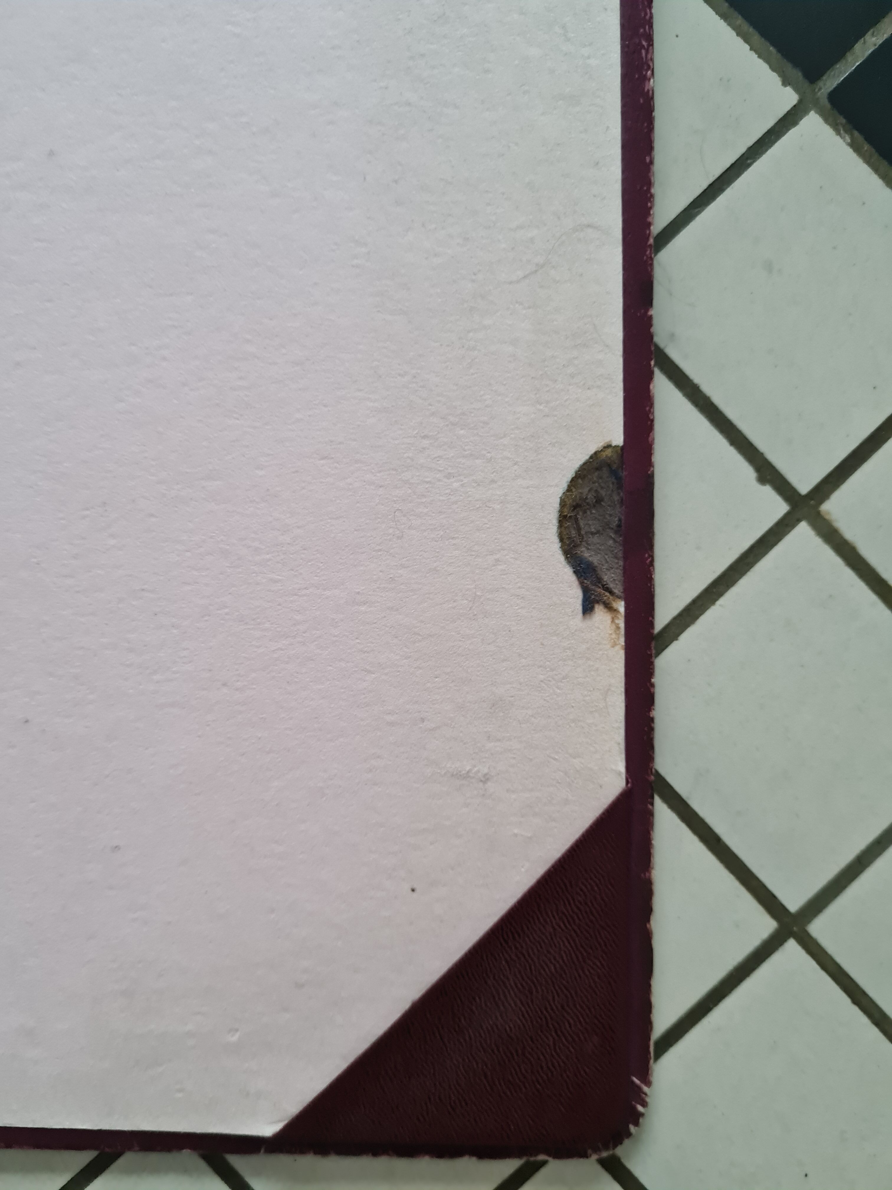 Burgundy leather underhand for office by l'aurige