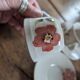 Saint-Amand Camelia – 6 hand-painted cups and saucers – 1950s/1960s