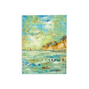 Seacoast, oil on plate