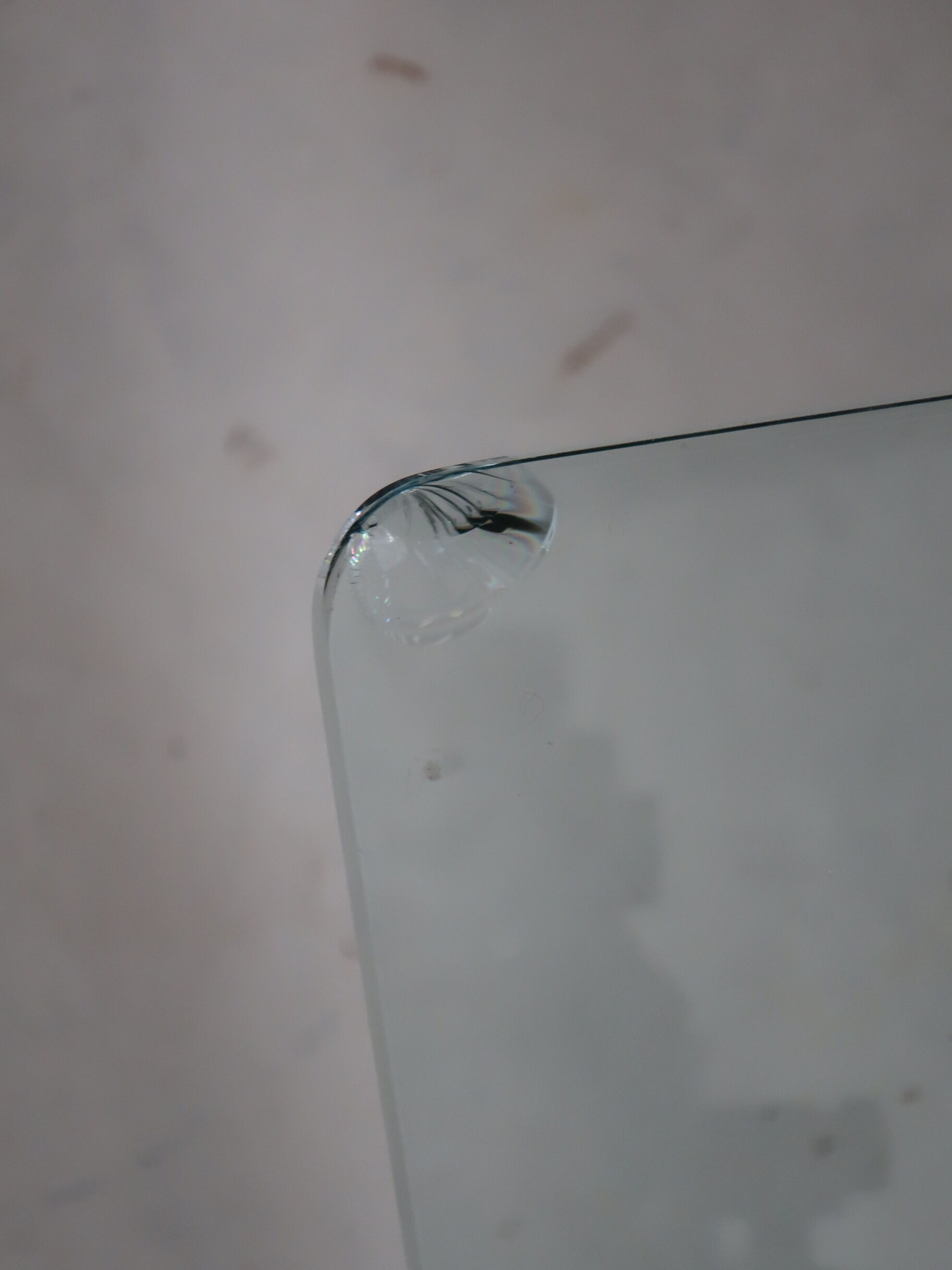 80s glass and bubbly concrete table