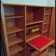 Wooden and rattan wardrobe