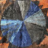 Tapis abstrait scandinave multicolore à poils hauts Rya, Suède, années 1960