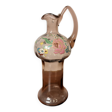 Ancienne aiguière Legras – Verre émaillé – Art Nouveau
