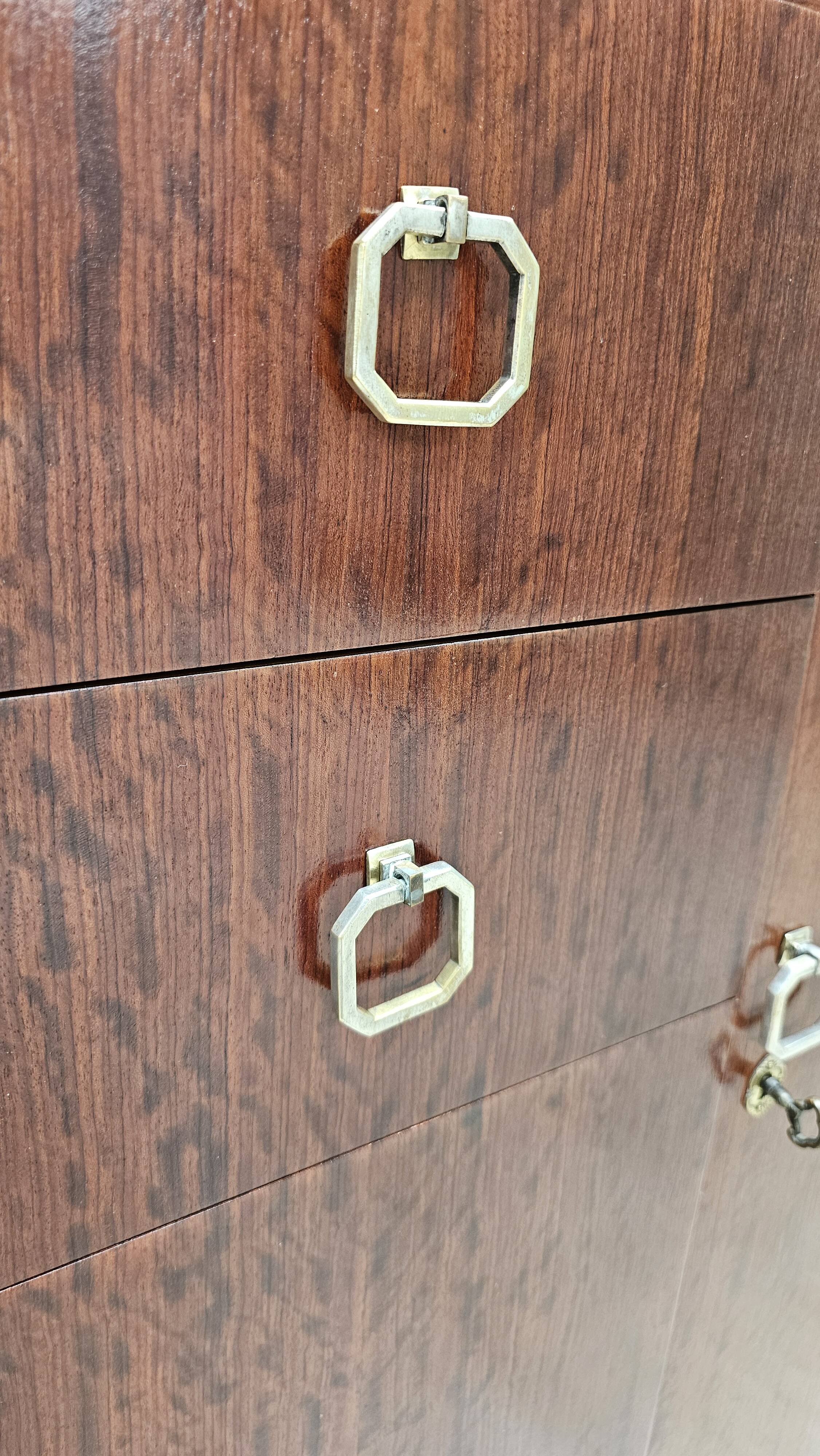 Art Deco buffet by Saddier & Fils in solid rosewood and veneer.
