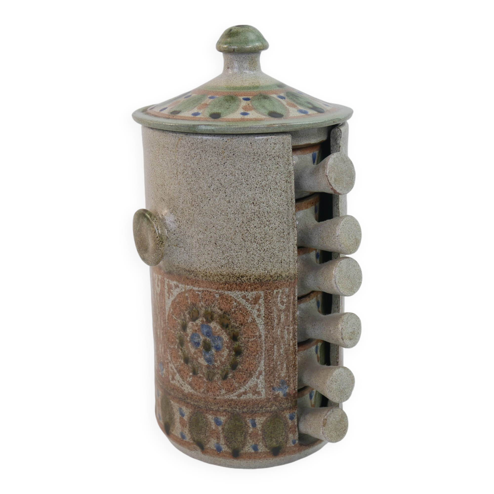 Ceramic aperitif service signed Lamnara Salé Maroc