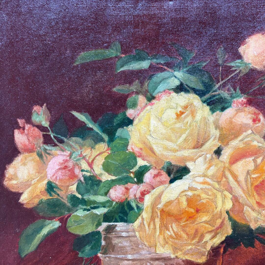 Bouquet of roses, oil on canvas 1907