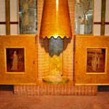 Radio bar and fireplace circa 50