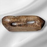 Vintage olive wood tray, serving dish, trinket, brutalist