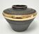 Black and gold ceramic vase west germany vintage design