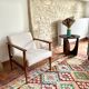 M ivory velvet armchair
