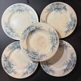Set of 4 old flat pheasant plates from Luneville
