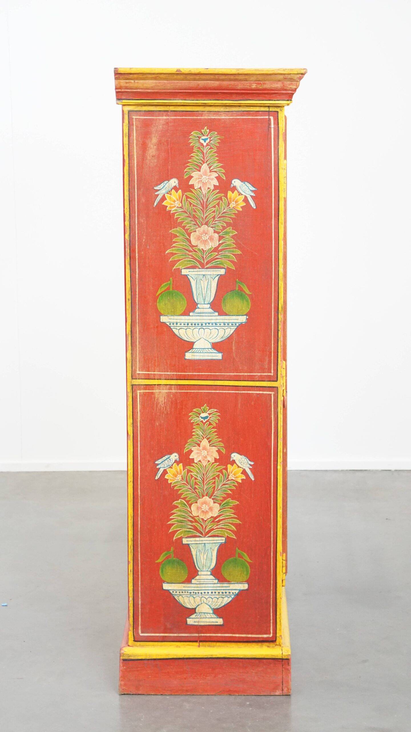 Antique painted folk art cabinet