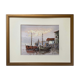 Tableau HST "Marine, les barques au port" signé W. Jones, référencé