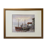 HST table "Marine, boats in port" signed W. Jones, referenced