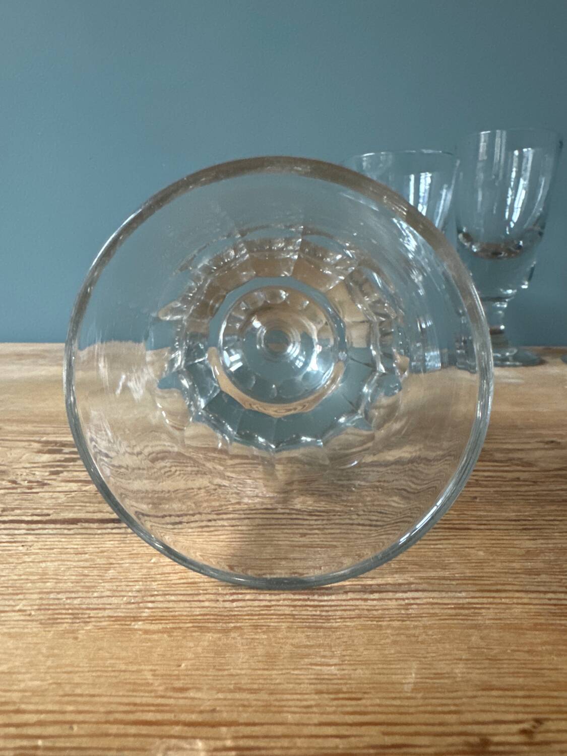 Set of 6 mismatched antique stemmed glasses