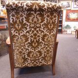 Velvet wood armchair