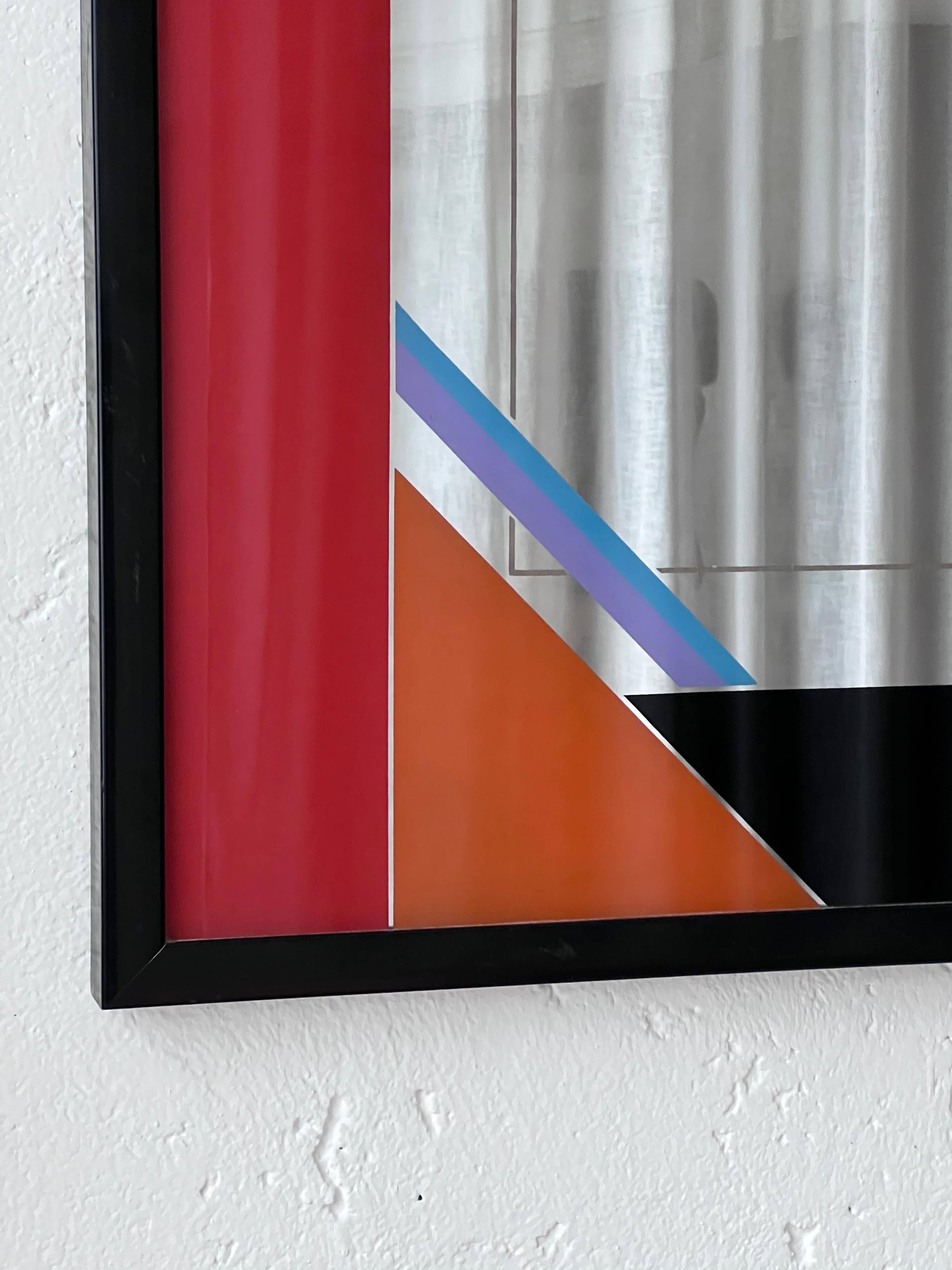 Decorative Art Mirror by Italian artist Eugenio Carmi , Memphis Style , Fun !