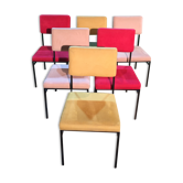 Set of 6 Philippon and Lecoq chairs