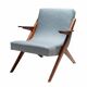 Fauteuil lounge moderne du milieu du siècle, fauteuil entièrement restauré, années 1950-1960