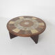 Tue Poulsen pour Haslev Møbelsnedkeri, table basse en pierre et chêne, Danemark années 1960
