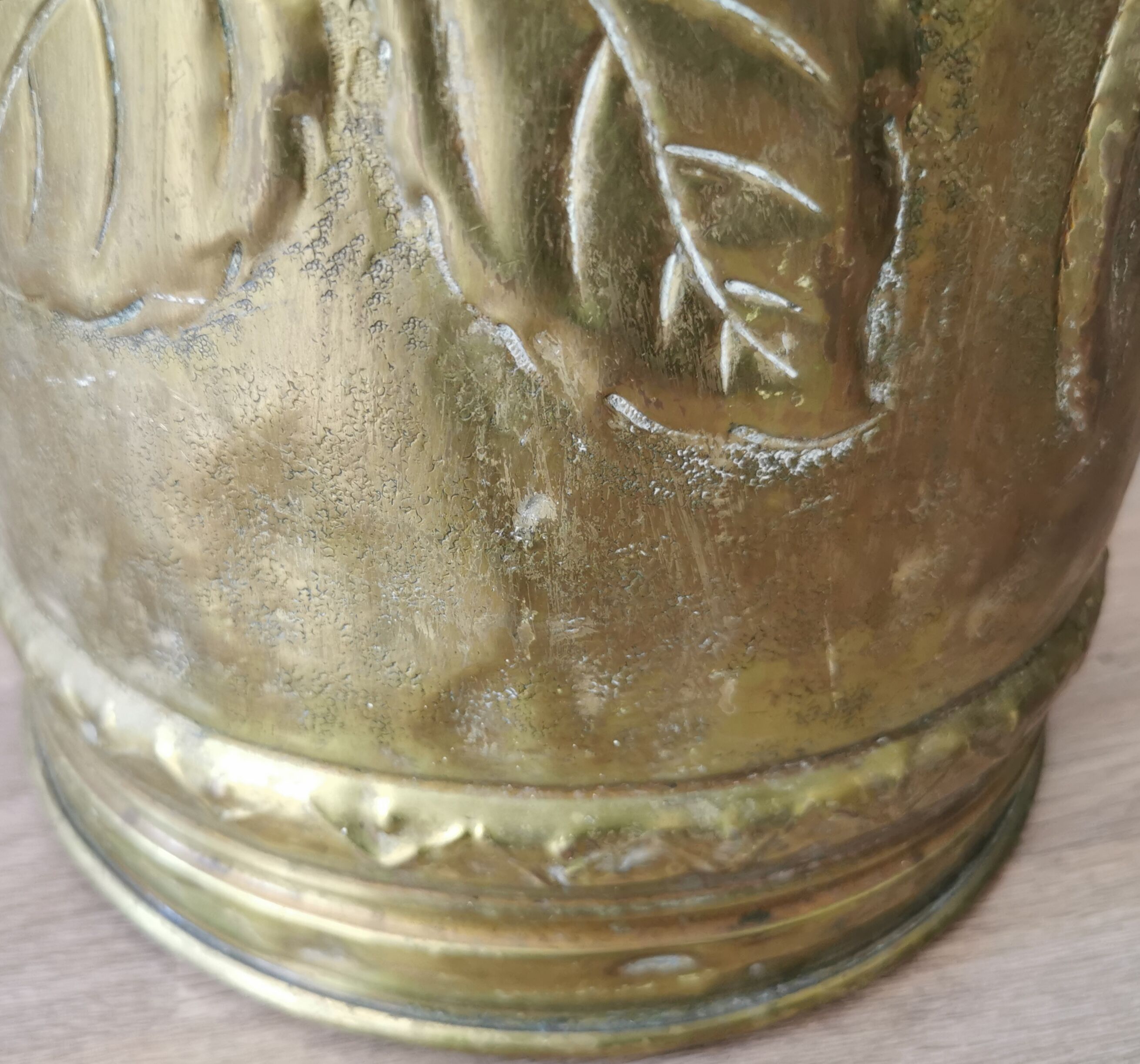 Umbrella holder sunflowers vintage copper and golden brass