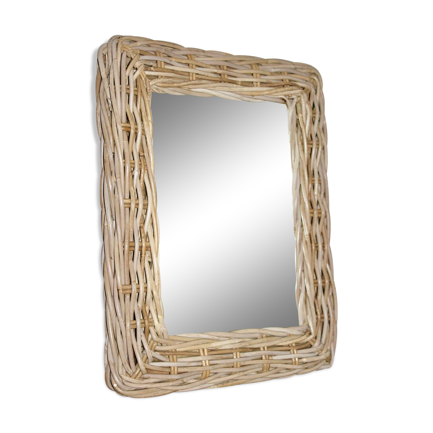 52 cm x 42 cm bamboo rattan mirror