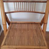 Bamboo and rattan folding chair