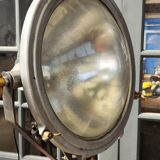 Industrial projector on tripod waxed wood