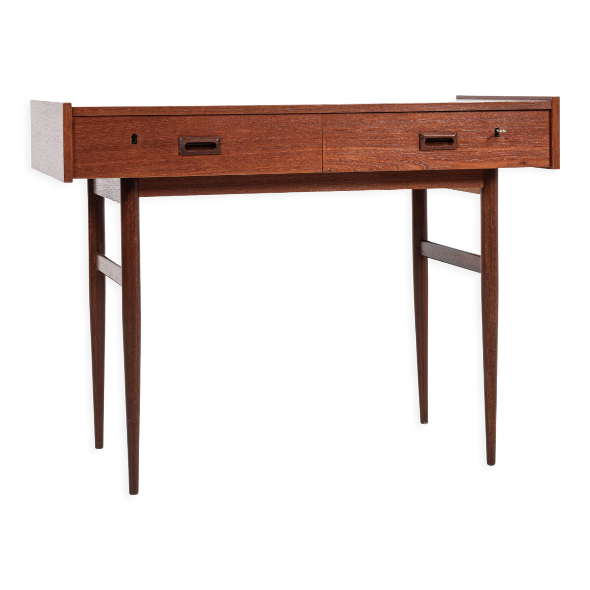 Midcentury danish compact desk with 2 drawers in teak 1960s