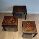 Set of Three Lacquered Nesting Tables with Chinese Decorations, France circa 19
